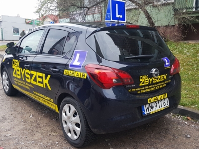 oznakowanie samochodu dla OSK ZBYSZEK w Mińsku Mazowieckim