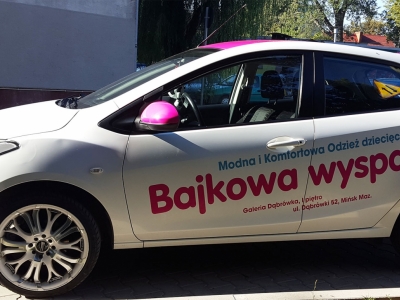 Oklejenie samochodu dla Bajkowa Wyspa w Mińsku Mazowieckim